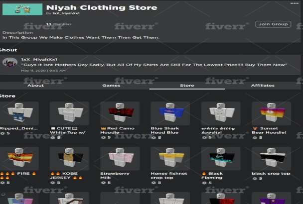 Post Clothes On Your Roblox Group By Person21 - 5 robux clothing game