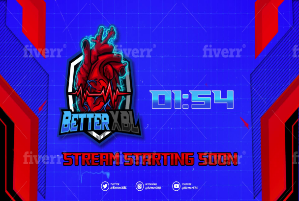 Create animated brb, intro, static offline screen for twitch by Kong_vector