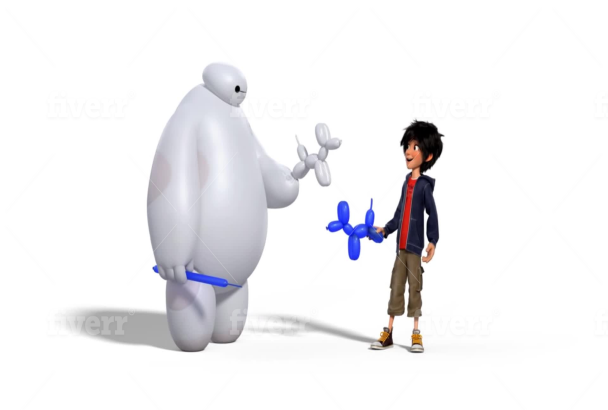 Make funny baymax vs balloon video with your logo or message by Ryanlynx