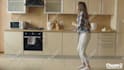 create funny female happy dance celebrating video ad