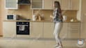 create funny female happy dance celebrating video ad