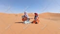 wish you a happy birthday in the sahara desert with a guitar