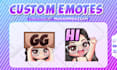 create custom chibi emotes for twitch, discord, vtuber stream or animated emotes
