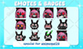 make chibi twitch emotes, animated emotes, sub badges, vtuber, stream, discord