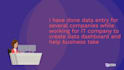 do data entry, data cleaning and web research, documentation