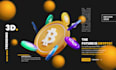 design 3d cryptocurrency bitcoin blockchain token technology crypto coin logo