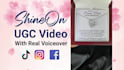 create shineon ugc video for tiktok, fb instagram reels, shineon tiktok video ad