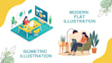 create flat and isometric illustrations for apps and website