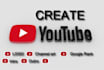 create a full professionally youtube channel with banner