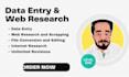 do any type of data entry and website research work