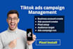 manage tik tok ads campaign, install tiktok pixel