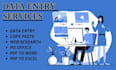 fastest data entry, web research and copy paste services
