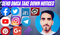 send dmca takedown notices to remove pirated,illegall,leaked,defaming content