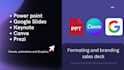 design company profile, pitch deck, and presentation creatively in 24 hours