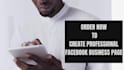 create your  facebook business page