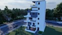 do architectural 3d rendering sketch and drone view