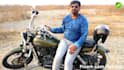 be your spokesperson sitting on harley davidson motorcycle