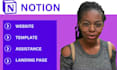 create your custom notion website, notion landingpage ,notion site