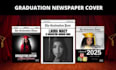 design your graduation newspaper cover and mobile invitation