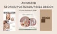 design custom animated stories, ads, reels, posts