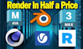 render your projects in half a price than other render farm