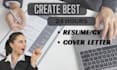 create professional resume design, cv, cover letter on canva