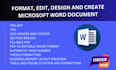 format, design, create, type, edit microsoft word document