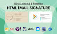 create a clickable and animated HTML email signature