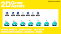 draw 2d game assets spritesheet, icons, objects, animations