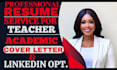 craft teacher, professor, lecturer, education, adjunct and academic resume