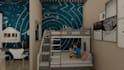 3d design children bedroom and rendering