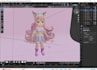 create 3d stylish character model with using render, texture, shadows and lights