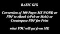 do ebook formatting, paperback formatting for amazon kindle