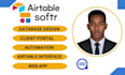 build airtable database softr, airtable automation, interface, client portal