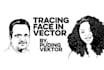 tracing portrait to vector black and white in fast delivery