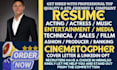 write,  media, fashion resume, art, sport, actress, headshot, music, film resume