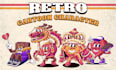 draw retro cartoon vintage character for mascot and logo