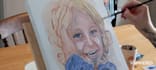 create a portrait painting, using oil or watercolour paints
