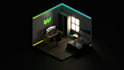do a 3d isometric room