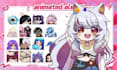 create animated chibi twitch emote and alert for vtuber