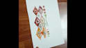 make scarf pattern with watercolor painting