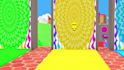 create 3d cartoon crossing fountain with animals for kids