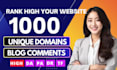 make 1000 unique domains dofollow blog comments backlinks