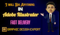 tackle any graphic design projects using illustrator
