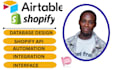 integrate airtable database with shopify and setup ecommerce store and list n8n