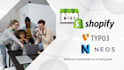 build a shopify and typo3, neos cms website