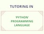 teach you python programming