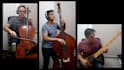 record bass guitar and upright bass