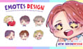 create cute animated twitch emote, animation emotes, gif emote for kick
