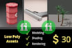 create low poly 3d modeling